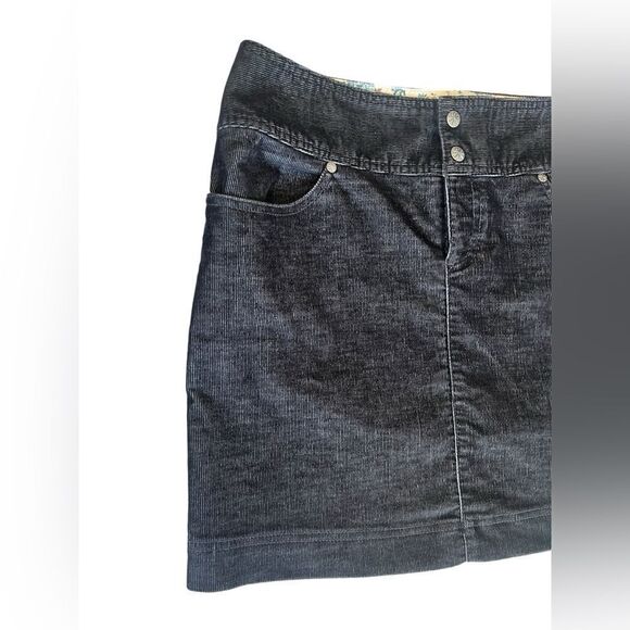 ATHLETA BLACK‎ CORDUROY A-LINE BUTTON MIKI SKIRT WOMENS SIZE 8 - Picture 3 of 13